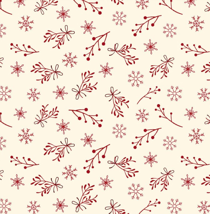 Nordic Noel Mistletoe Cream by Stof Fabrics for Blank Quilting