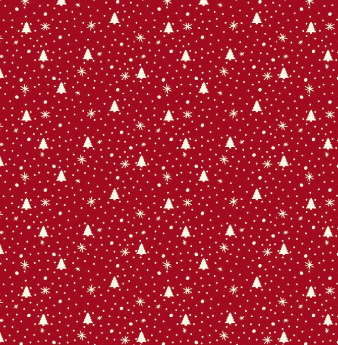 Nordic Noel Pinetree Red by Stof Fabrics for Blank Quilting
