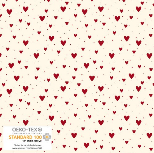 Nordic Noel Heart Cream by Stof Fabrics for Blank Quilting