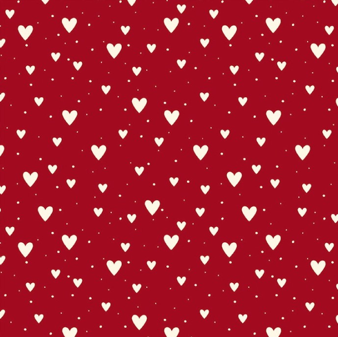 Nordic Noel Heart Red by Stof Fabrics for Blank Quilting