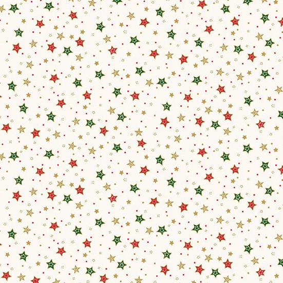 Jolly Saint Nick Sparkle Cream by Makower UK for Andover Fabrics