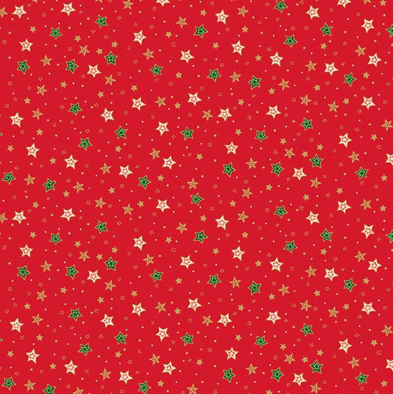 Jolly Saint Nick Sparkle Red by Makower UK for Andover Fabrics
