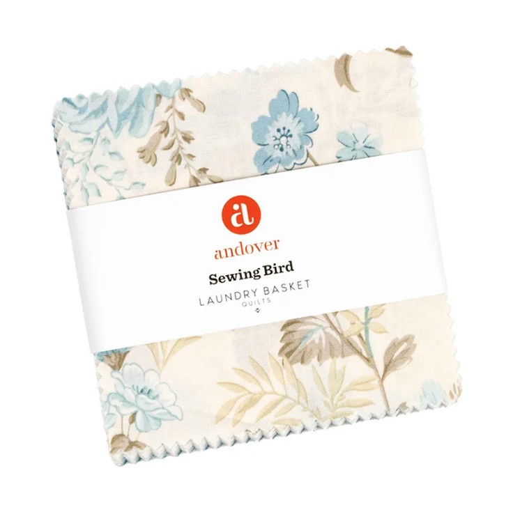 Sewing Bird Charm Squares by Laundry Basket Quilts for Andover Fabrics