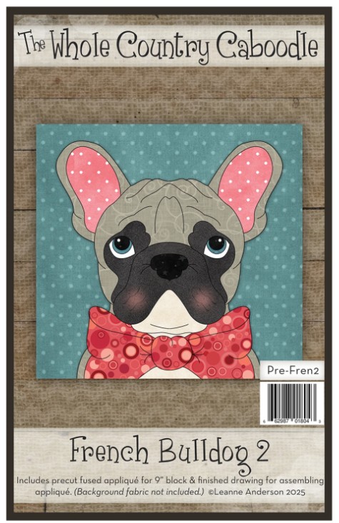 French Bulldog 2 Precut Prefused Applique Kit from The Whole Country Caboodle
