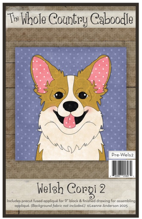 Welsh Corgi 2 Precut Prefused Applique Kit from The Whole Country Caboodle