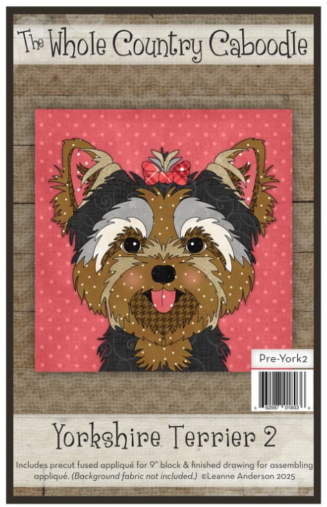 Yorkshire Terrier 2 Precut Prefused Applique Kit from The Whole Country Caboodle