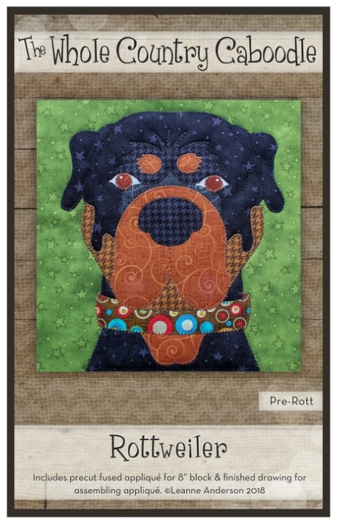 Rottweiler Precut Prefused Applique Kit from The Whole Country Caboodle