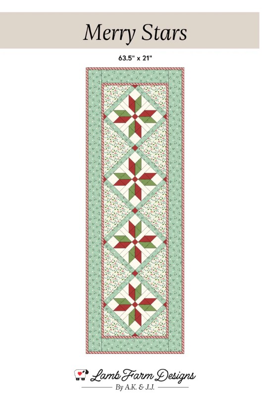 Merry Stars Table Runner Pattern from Lamb Farm Designs
