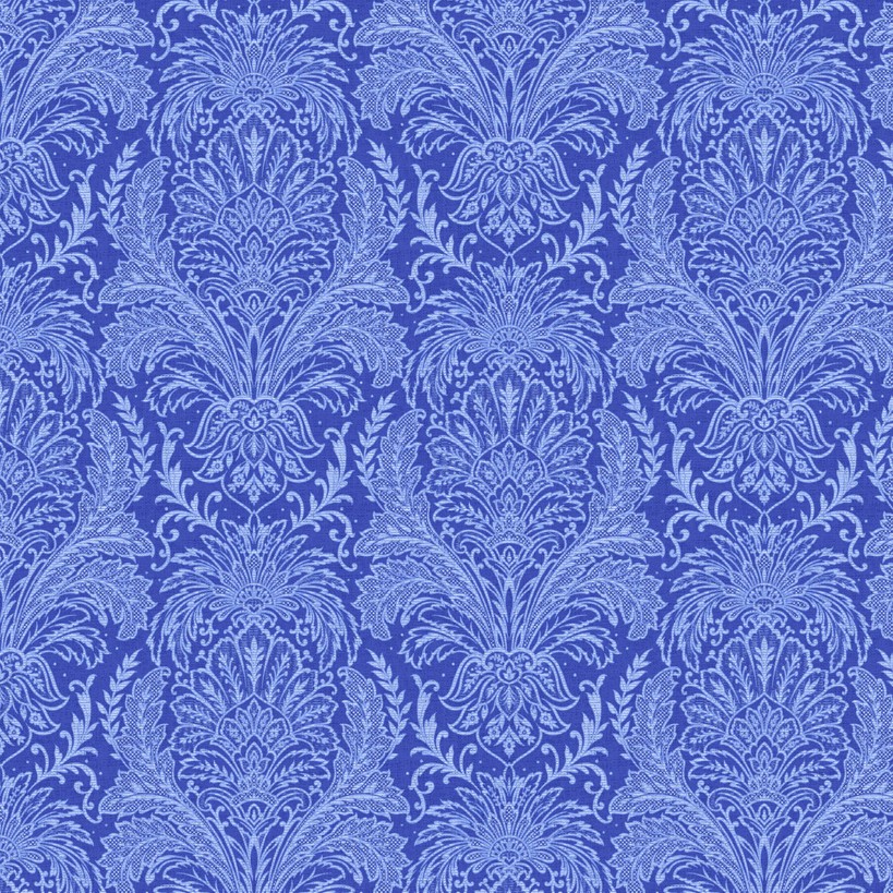Delft Dynasty Damask Medium Blue from Northcott Fabrics