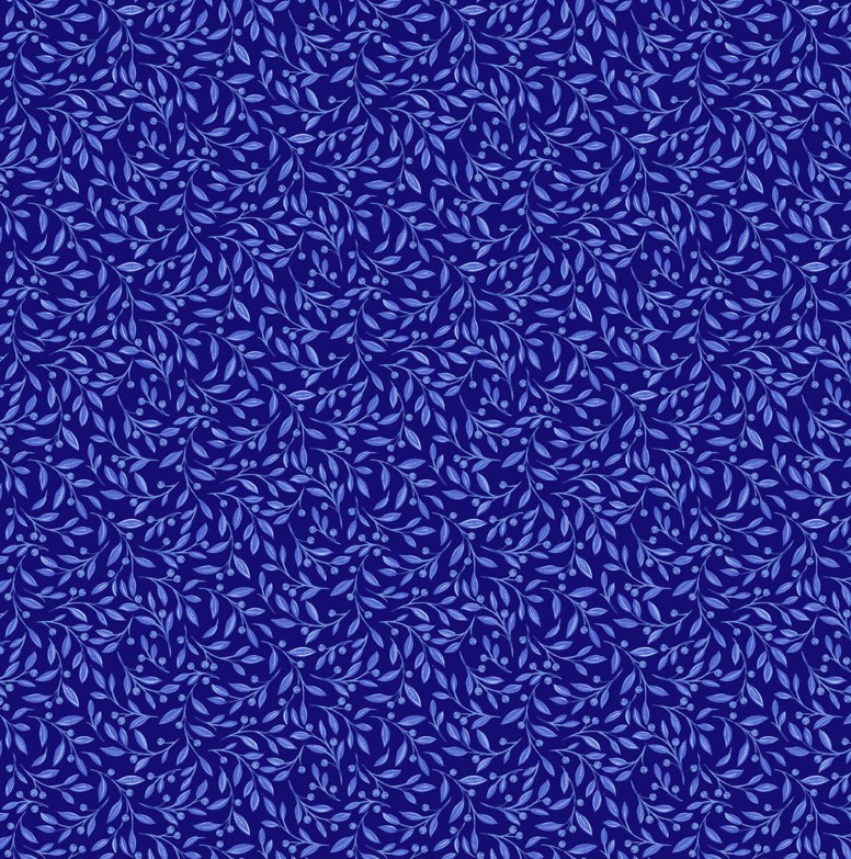 Delft Dynasty Leaf Trail Dark Blue from Northcott Fabrics