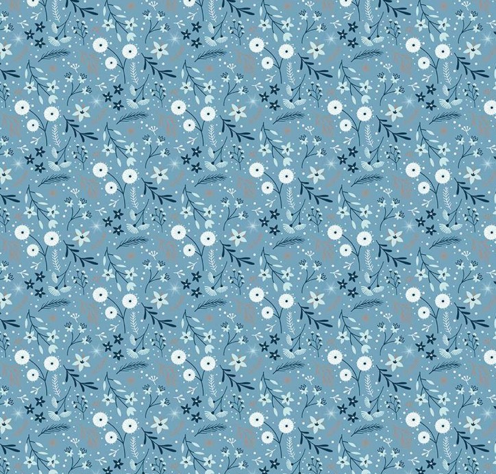 Winter Magic Floral Blue by Dani Mogstad for Riley Blake Designs