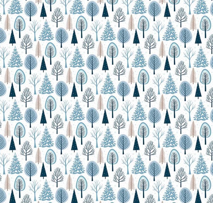 Winter Magic Trees White by Dani Mogstad for Riley Blake Designs