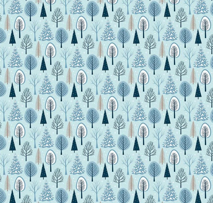 Winter Magic Trees Aqua by Dani Mogstad for Riley Blake Designs