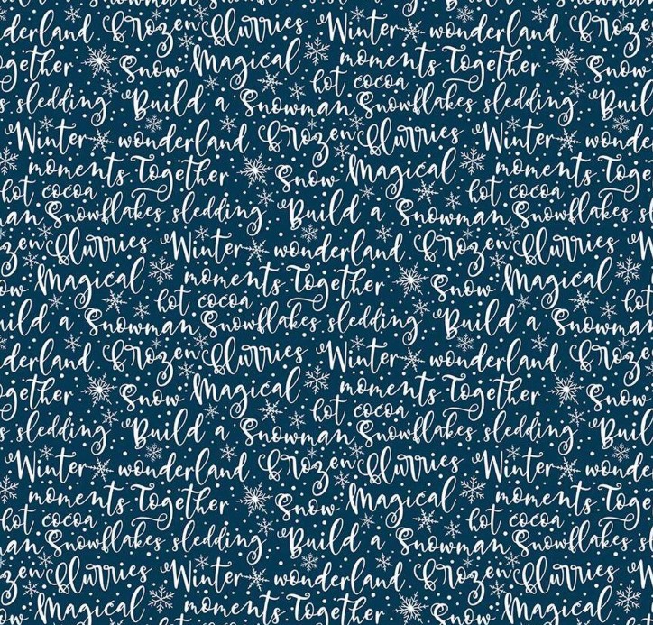 Winter Magic Winter Words Navy by Dani Mogstad for Riley Blake Designs