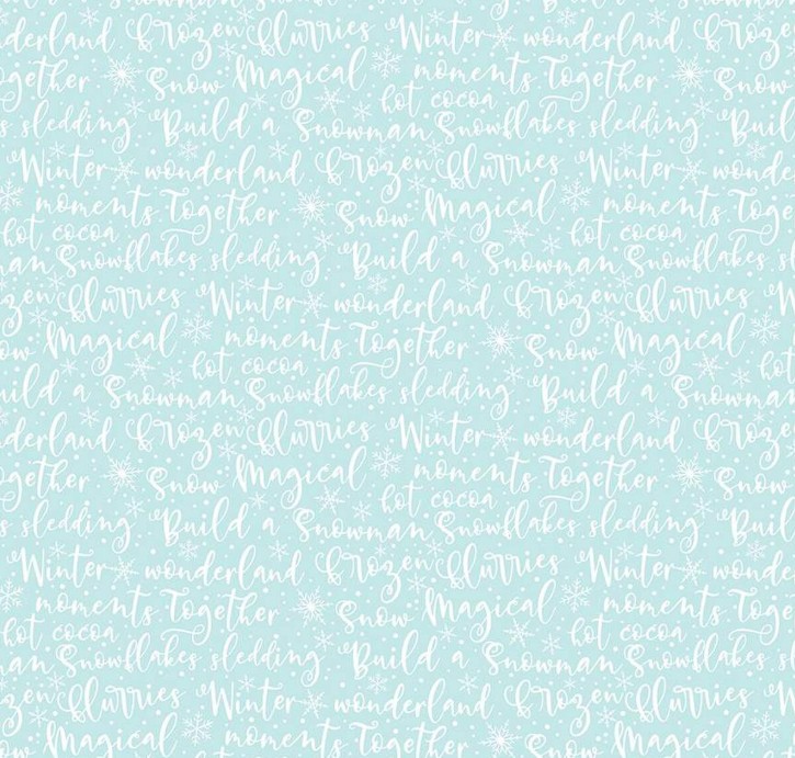 Winter Magic Winter Words Aqua by Dani Mogstad for Riley Blake Designs