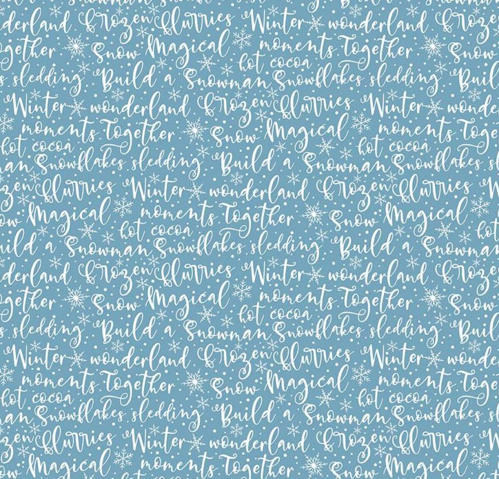 Winter Magic Winter Words Blue by Dani Mogstad for Riley Blake Designs