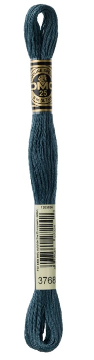 DMC Embroidery Floss Color 3768 Dark Gray Green