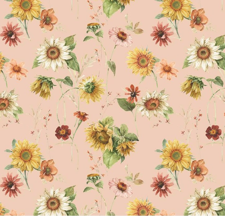 Sunflower Whispers Sunflowers Blush by Lisa Audit for Riley Blake Designs