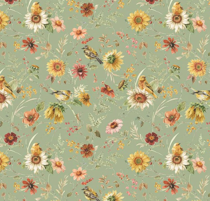 Sunflower Whispers Prairie Green by Lisa Audit for Riley Blake Designs