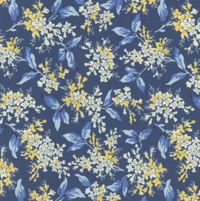 Middleboro Road Floral Branches Navy Wide Back from Marcus Fabrics