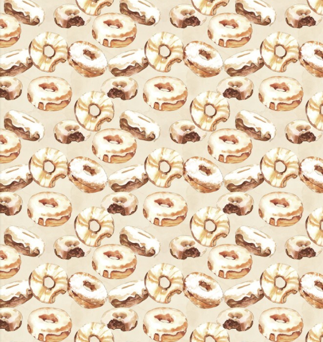 Coffee Break Time To Make The Donuts Cream by Scott Barnes for 3 Wishes Fabrics