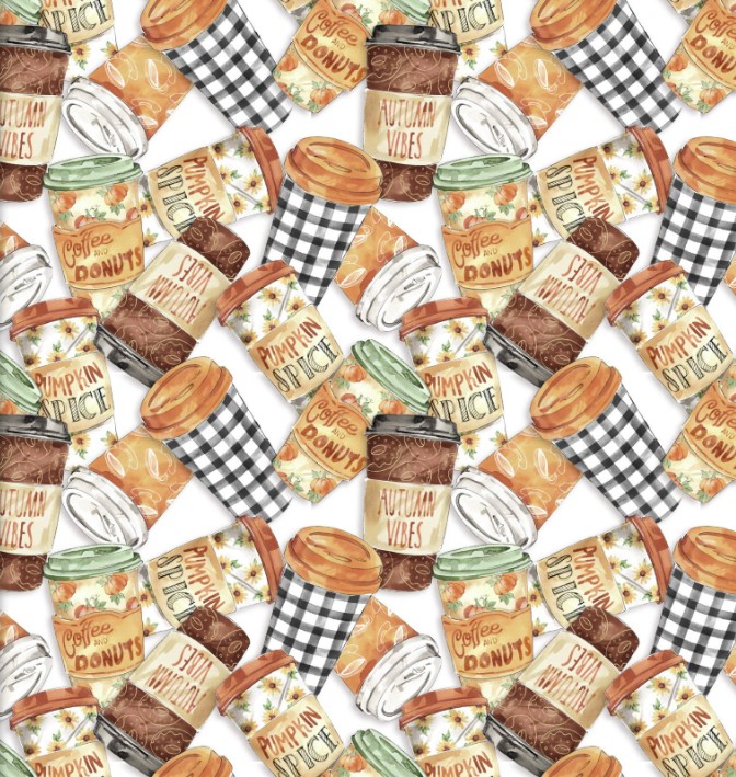 Coffee Break Cup of Joe White by Scott Barnes for 3 Wishes Fabrics