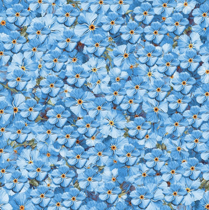 Forget Me Not Forget Me Nots Blue by Marilyn Lee for Blank