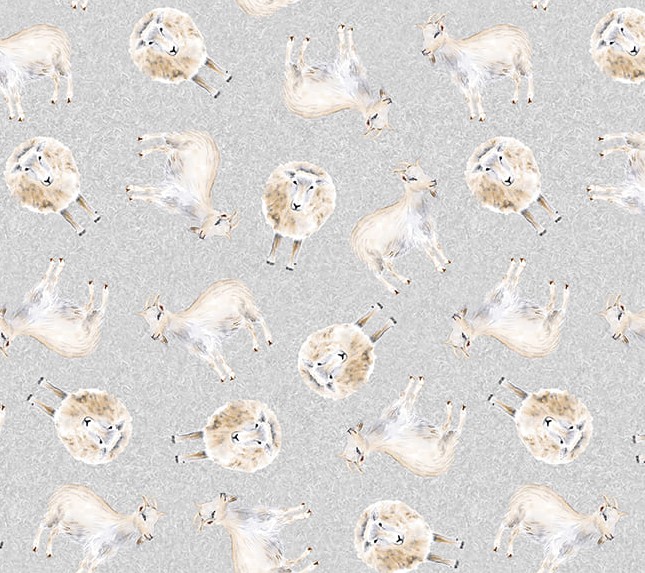 Little Seedlings Farm Sheep Light Gray by Moque Lee for Blank Quilting