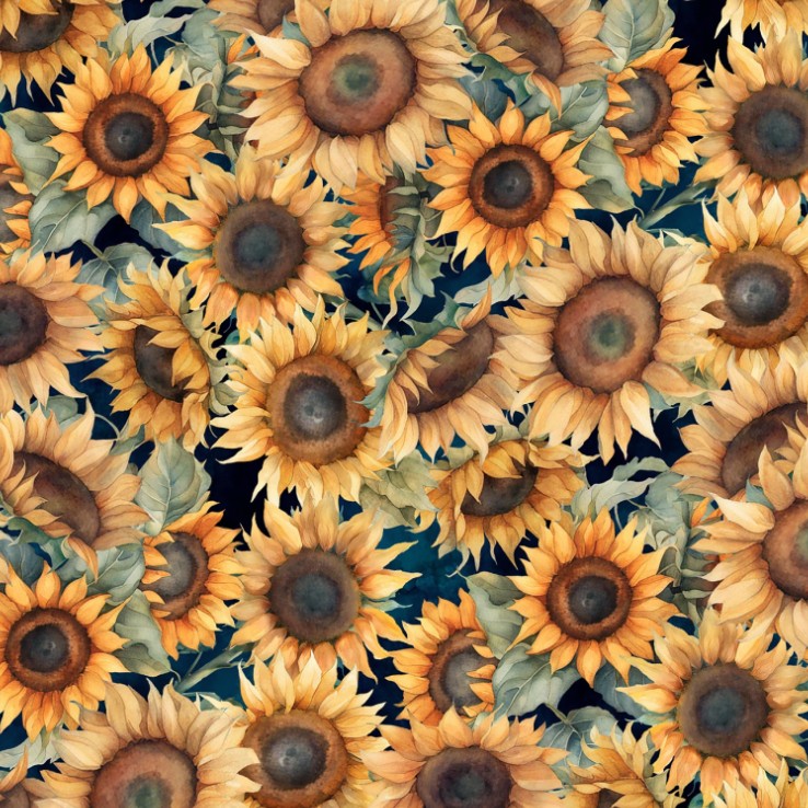 Sunkissed Packed Sunflowers Multi by Nancy Mink for Wilmington Prints