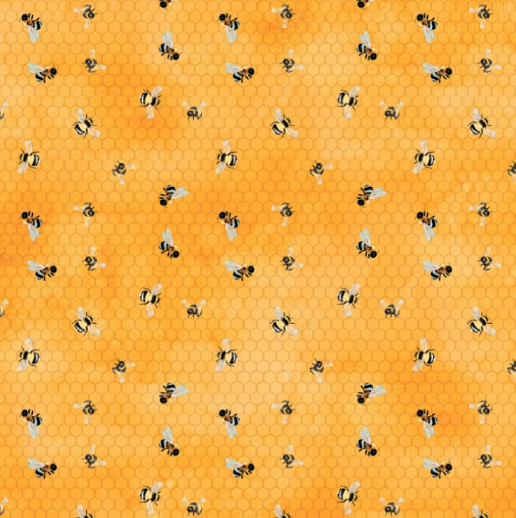 Sunkissed Bees Yellow by Nancy Mink for Wilmington Prints