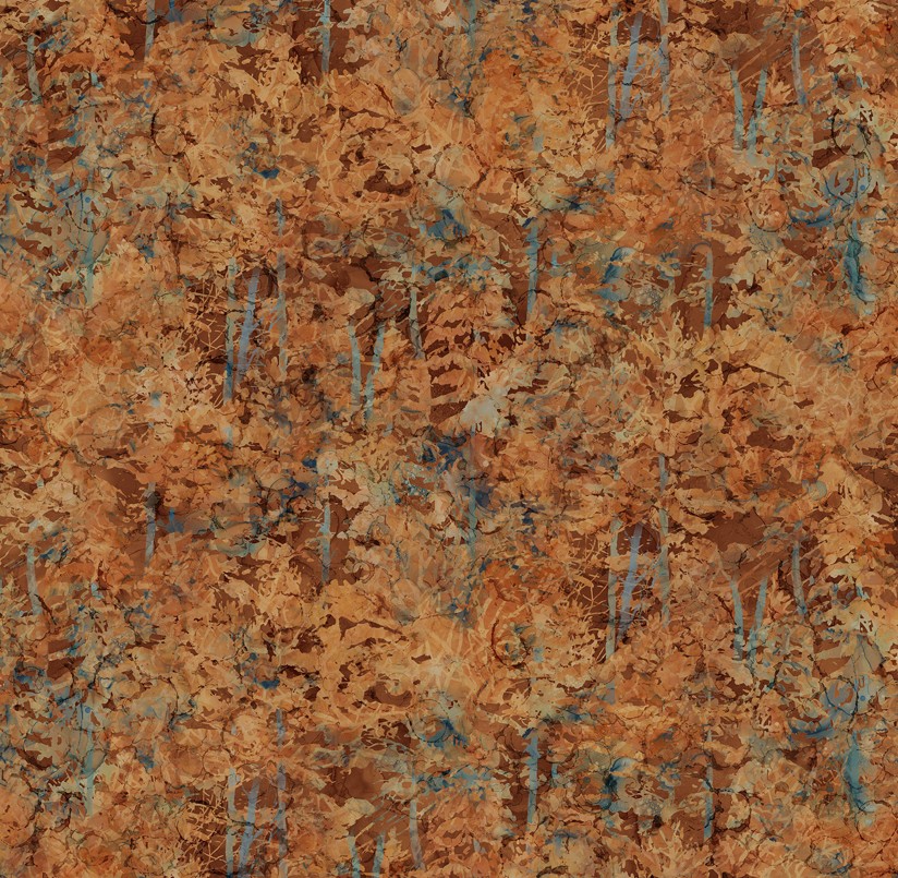 Fox Den Trees Dark Rust by Deborah Edwards & Melanie Samra for Northcott Fabrics
