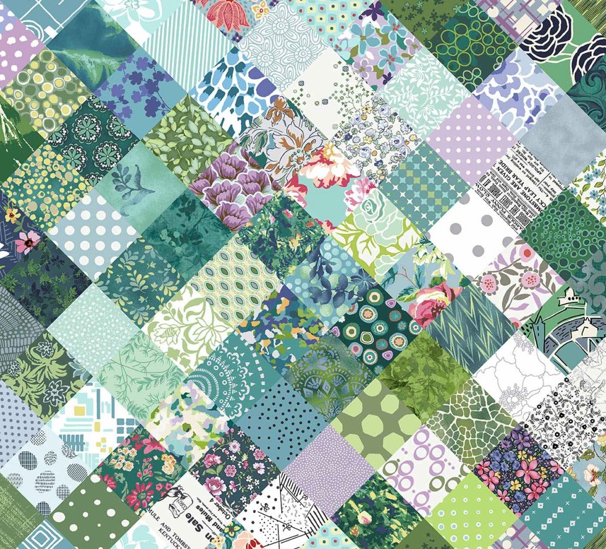 Neighborhood Association Cheater Patch Teal Green by Timna Tarr for Studio E Fabrics