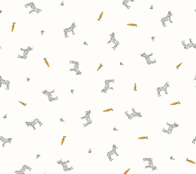 Neighborhood Association Tiny Donkeys Off-White by Timna Tarr for Studio E Fabrics