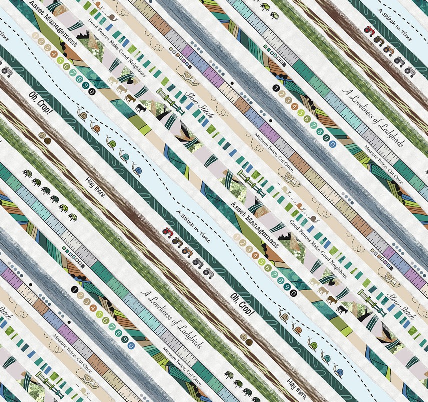 Neighborhood Association Selvedge Stripe Multi by Timna Tarr for Studio E Fabrics