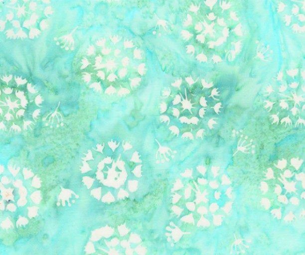 Iris Beauty Batik Mums Seafoam by Jacqueline de Jonge for Anthology Fabrics