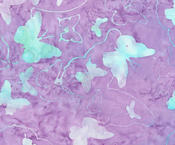 Iris Beauty Batik Butterflies Heather by Jacqueline de Jonge for Anthology Fabrics