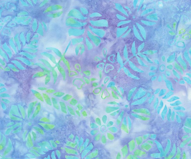 Iris Beauty Batik Tropical Leaves Watercolor by Jacqueline de Jonge for Anthology Fabrics