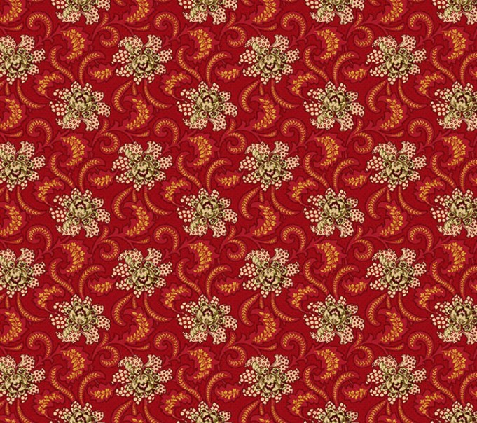 Baubles & Balsam Holiday Foulard Cranberry by Kim Diehl for Henry Glass Fabrics