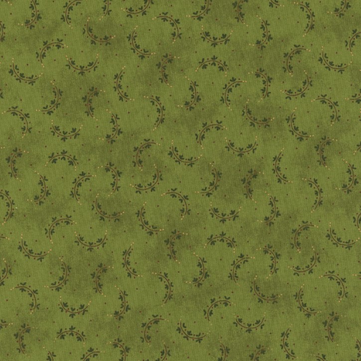 Baubles & Balsam Heart Sprays Evergreen by Kim Diehl for Henry Glass Fabrics