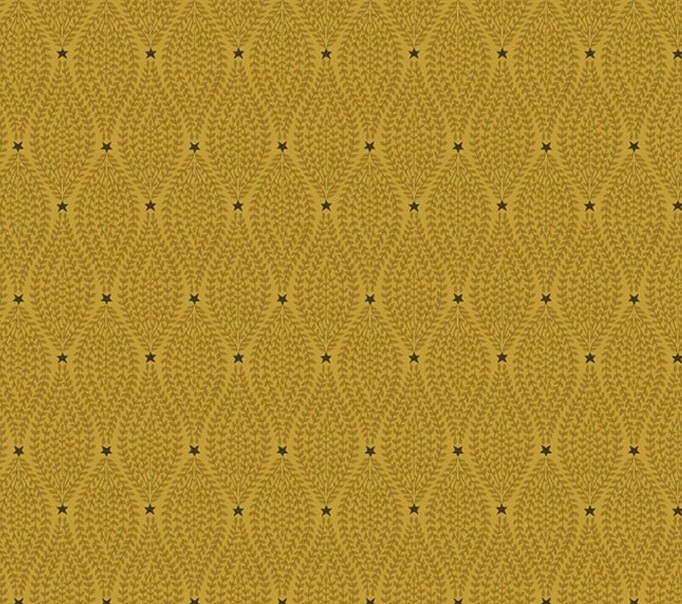 Baubles & Balsam Ebb & Flow Gold by Kim Diehl for Henry Glass Fabrics