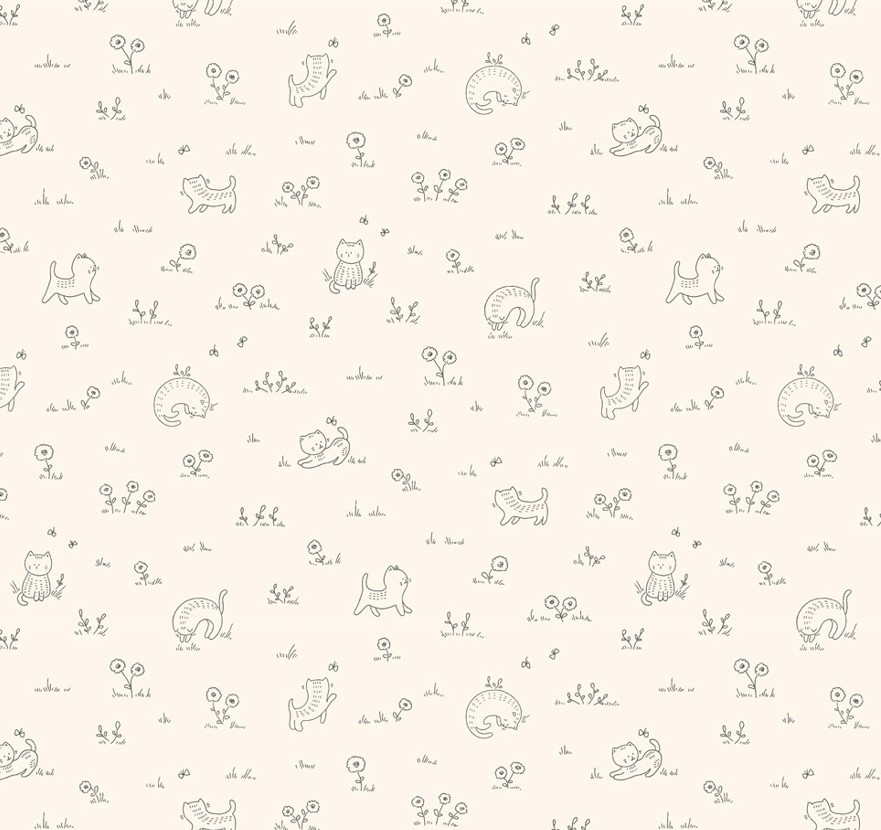 Kitten Fun Playful Tonal Cream by Julia Khimich for Clothworks