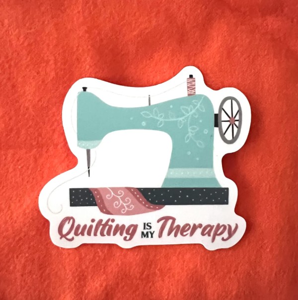 Quilting Is My Therapy Sticker from Little Traveling Llama