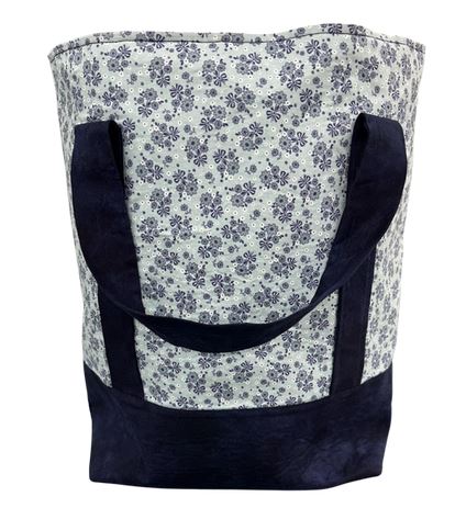 Blue Floral Grocery Bag