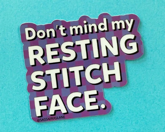 Resting Stitch Face Vinyl Sticker from Sassafras Lane Designs