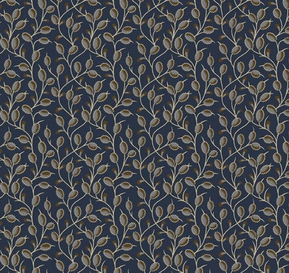 Stone Cottage Heirloom Flowers Navy by Pam Buda for Marcus Fabrics