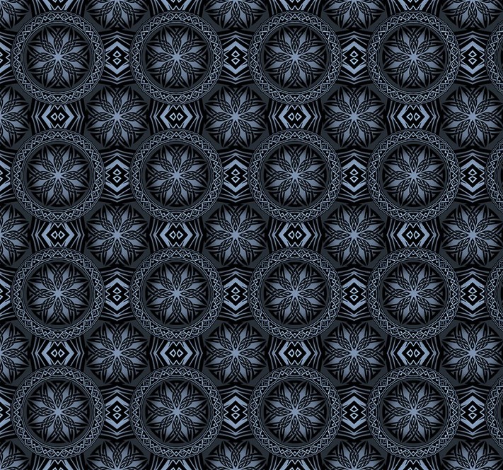 Blue Fury Emblems Gray by Jason Yenter for In The Beginning Fabrics