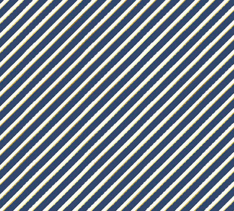 Joyful Candy Cane Stripe Dark Blue by Sara Berrenson for P&B Textiles