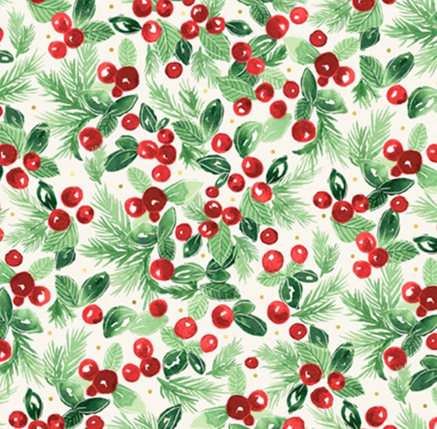 Joyful Packed Berry Branches Cream by Sara Berrenson for P&B Textiles