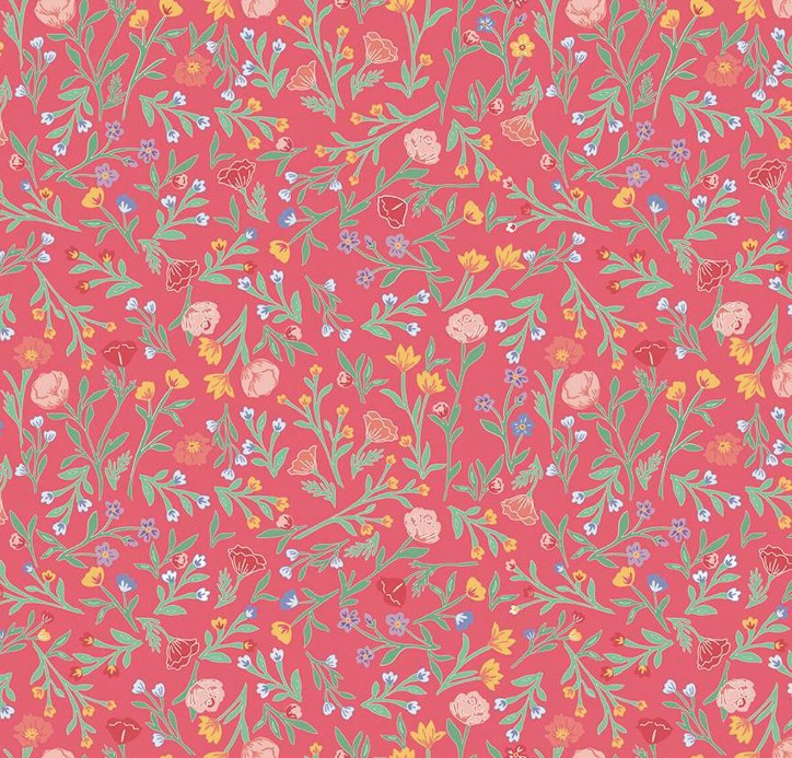 Simple Pleasures Scattered Vine Raspberry by American Jane for Riley Blake Designs