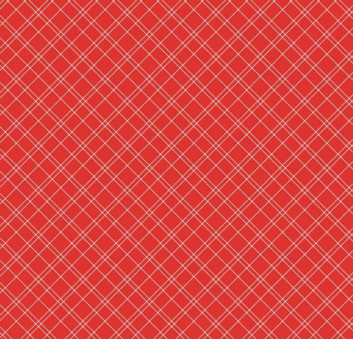 Simple Pleasures Grid Strawberry by American Jane for Riley Blake Designs